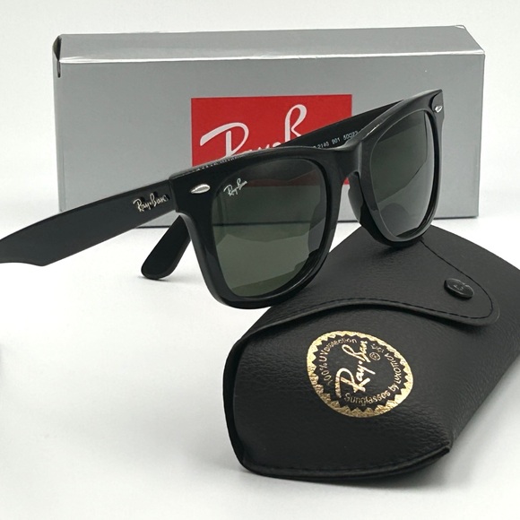 Ray-Ban Sunglasses RB2140 901 Original Wayfarer Black Frame 50-22-150 Unisex 325 - Picture 4 of 15